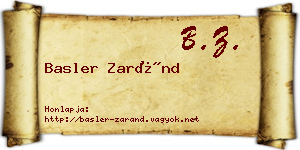 Basler Zaránd névjegykártya